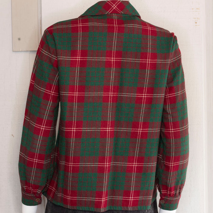 1940s Trimmingham's Red & Green Viyella Flannel Top   S