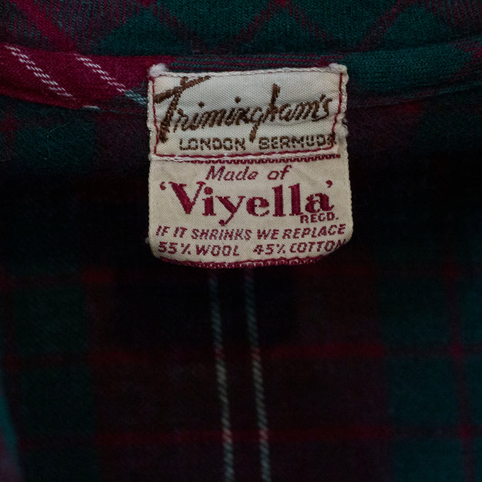 1940s Trimmingham's Red & Green Viyella Flannel Top   S