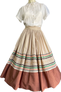 1950s Rick-Rack Browns Patio Skirt ~Circle~        w28
