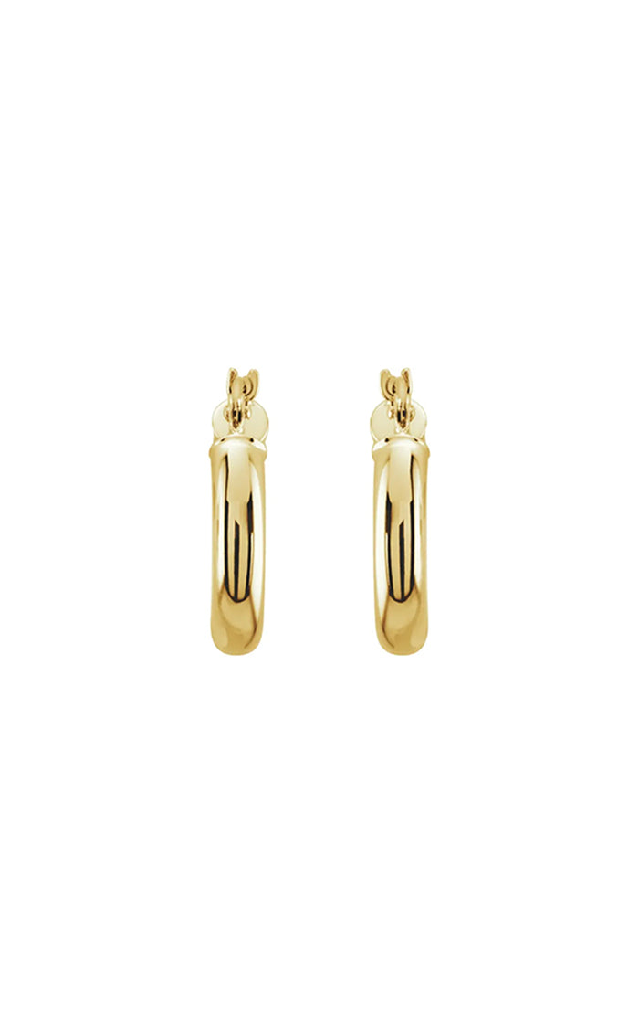 25mm Tube Hoop Earrings - 14k Yellow Gold