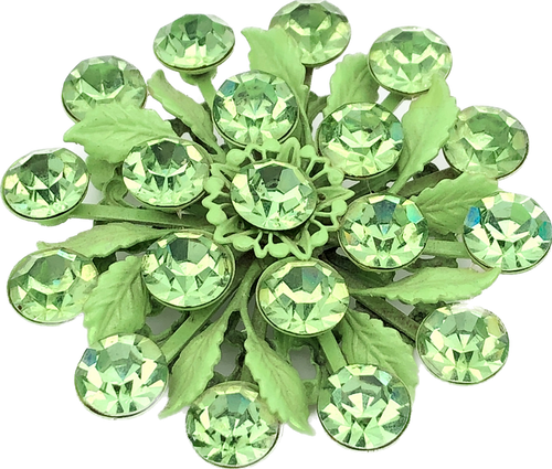 60s Green Burst Flower Brooch