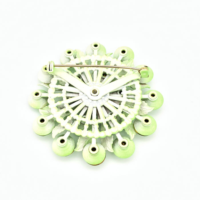 60s Green Burst Flower Brooch