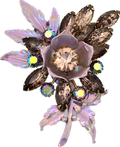 60s Purple Rhinestone & Shimmer Bouquet Brooch
