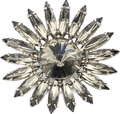 60s Smoky Rhinestone Daisy Brooch