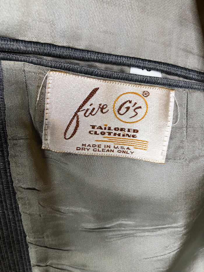 80s Five G’s Tailored Gray Western Suit    W34