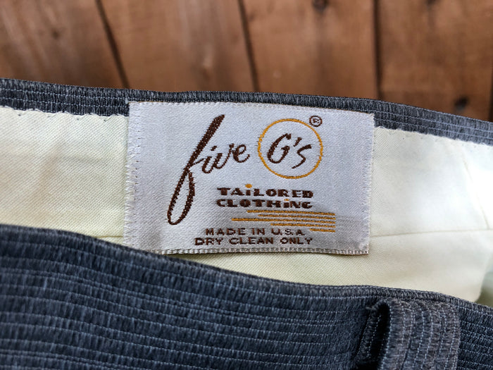 80s Five G’s Tailored Gray Western Suit    W34