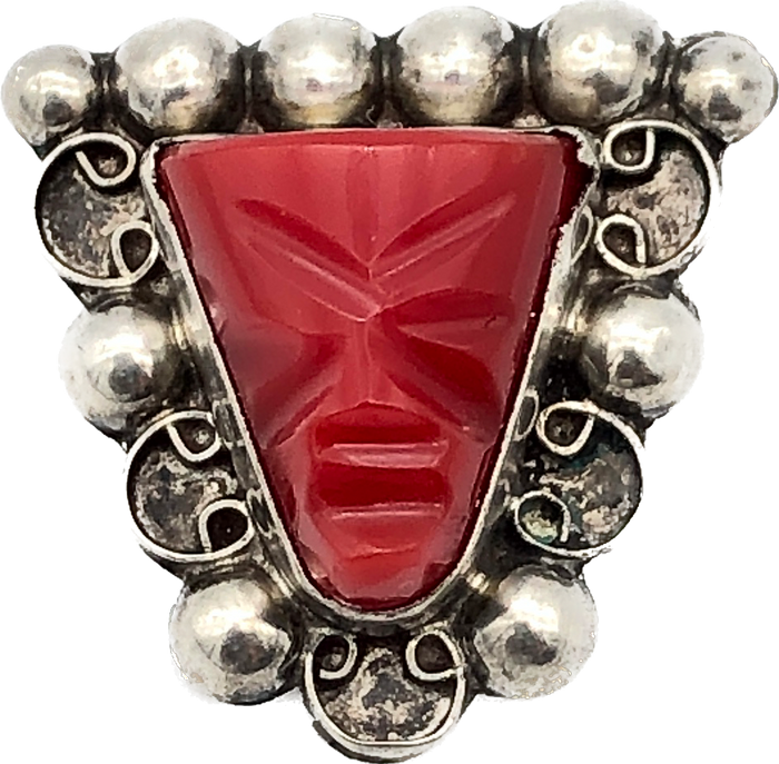 80s Sterling Iguala Aztec Brooch