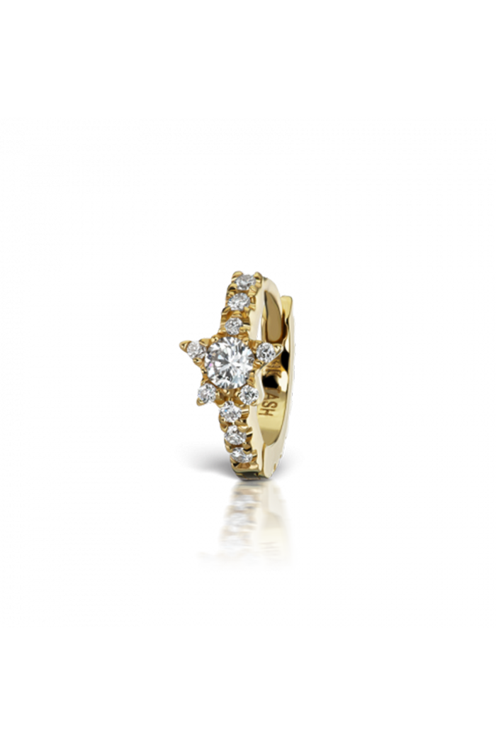 8mm Diamond Star Eternity Earring - Yellow Gold