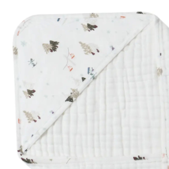 9-Layer Organic Cotton Muslin Hooded Baby Bath Towel