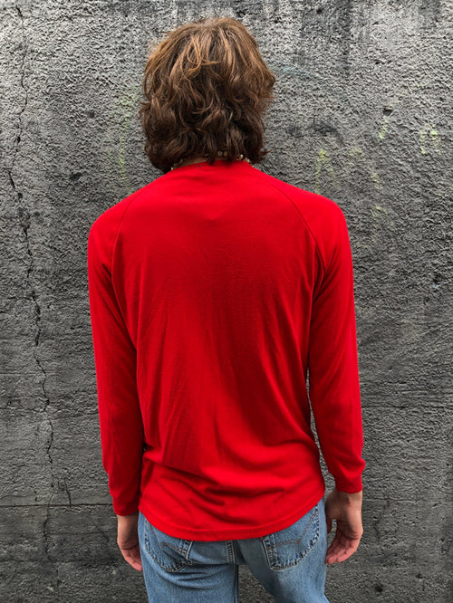 90s Patagonia Capiline Red Henley Shirt    L