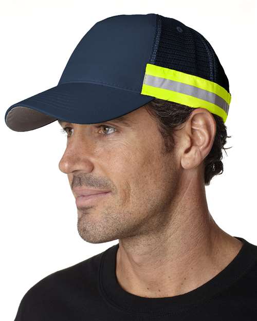 Adams Headwear Trucker Reflector High-Visibility Constructed Cap TR102