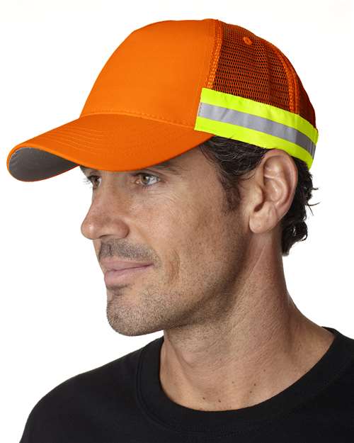 Adams Headwear Trucker Reflector High-Visibility Constructed Cap TR102