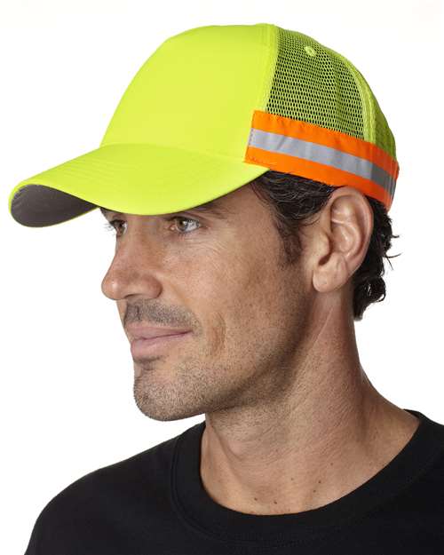 Adams Headwear Trucker Reflector High-Visibility Constructed Cap TR102