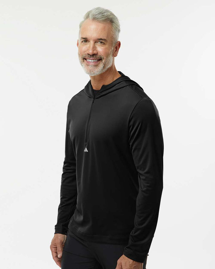 Adidas Men's Lightweight Quarter-Zip Hooded Pullover A596