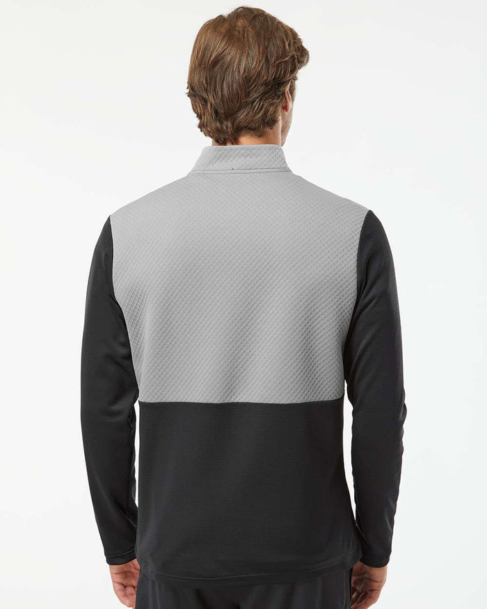 Adidas Men's Textured Mixed Media Quarter-Zip Pullover A532