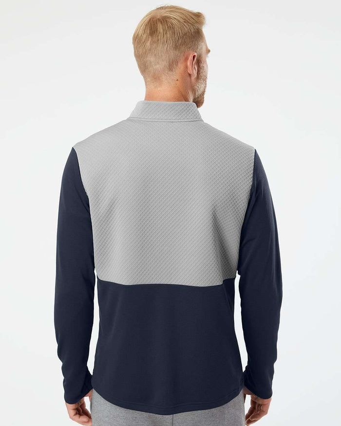 Adidas Men's Textured Mixed Media Quarter-Zip Pullover A532