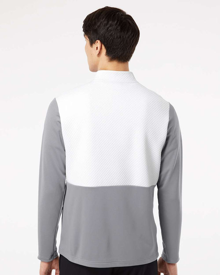 Adidas Men's Textured Mixed Media Quarter-Zip Pullover A532