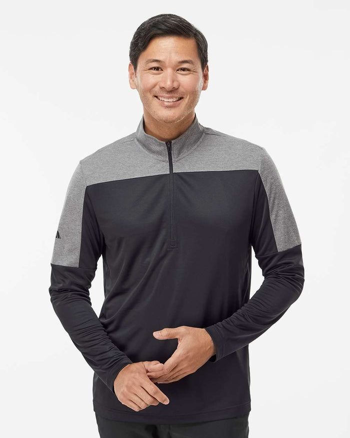 Adidas Men's Ultimate365 Lightweight Colorblocked Quarter-Zip Pullover A552