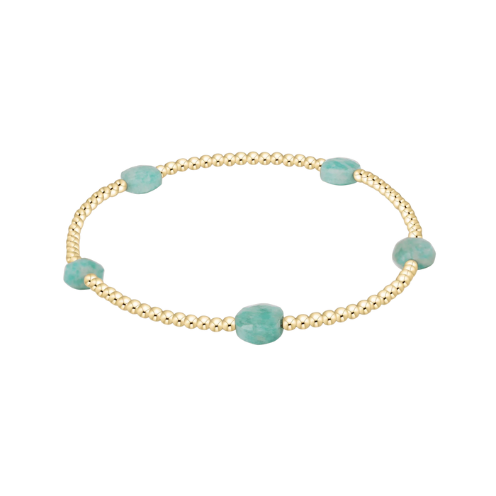 Admire Small Gem 2mm Bracelet Gold Amazonite