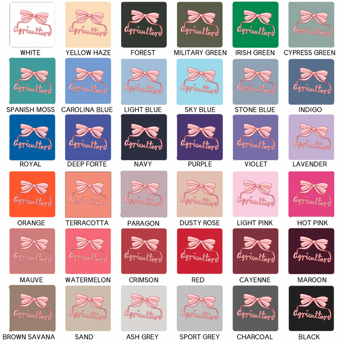 Agriculture Bow Script Pink– Crewneck