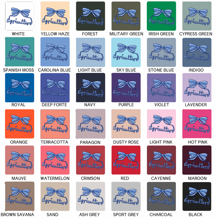 Agriculture Script Bow Blue– Crewneck