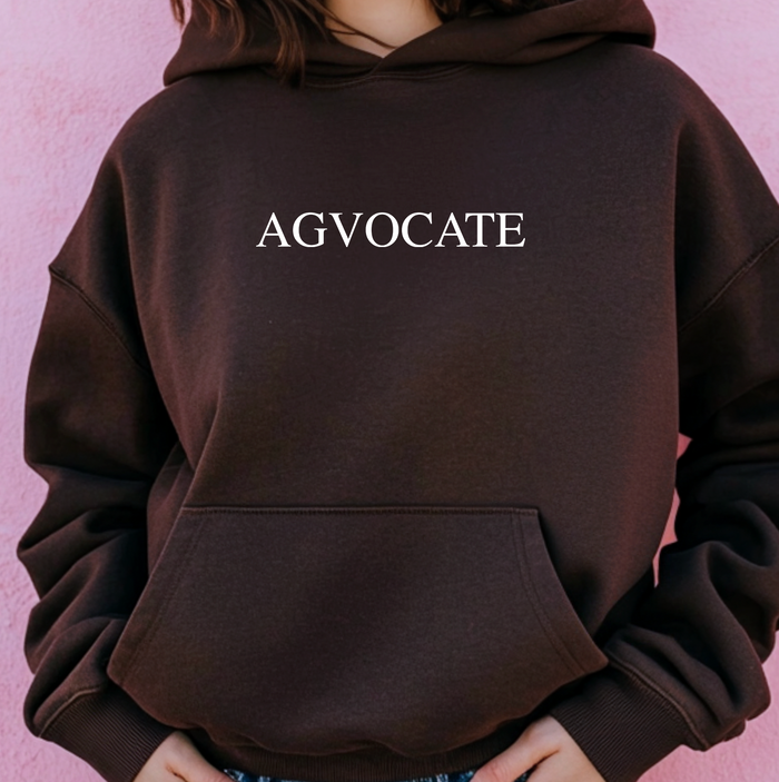 Agvocate Text White– Hoodie