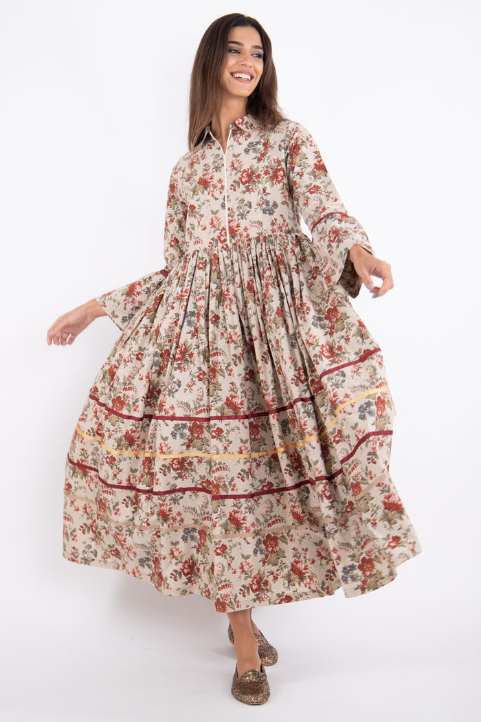 Alep Cotton Printed Floral Dress