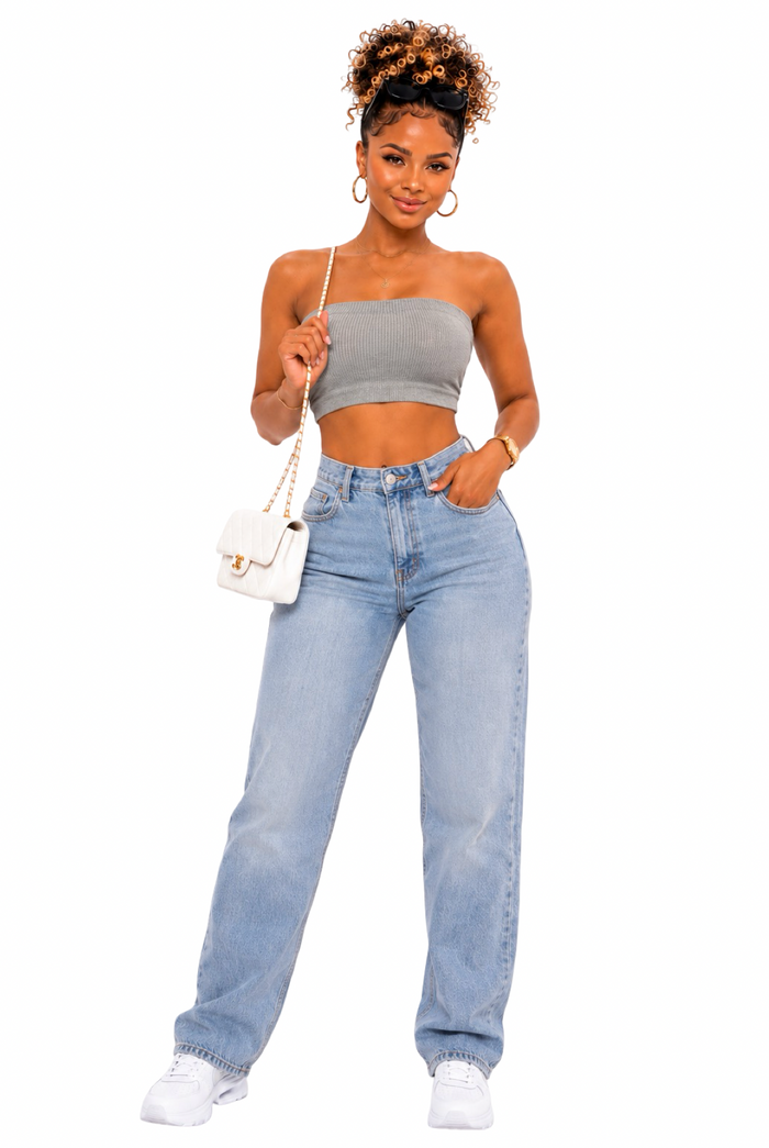 Ali - Stretchy Strapless Tube Crop Top