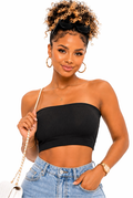 Ali - Stretchy Strapless Tube Crop Top