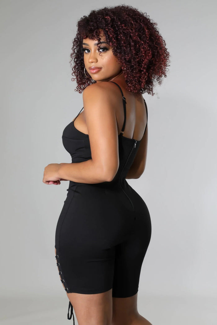 All Grown Up....Spaghetti Strap Corset Romper Good Time USA