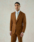 Allen Cotton Cashmere Suit Jacket Chestnut Brown