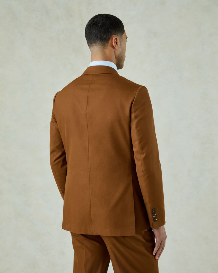 Allen Cotton Cashmere Suit Jacket Chestnut Brown