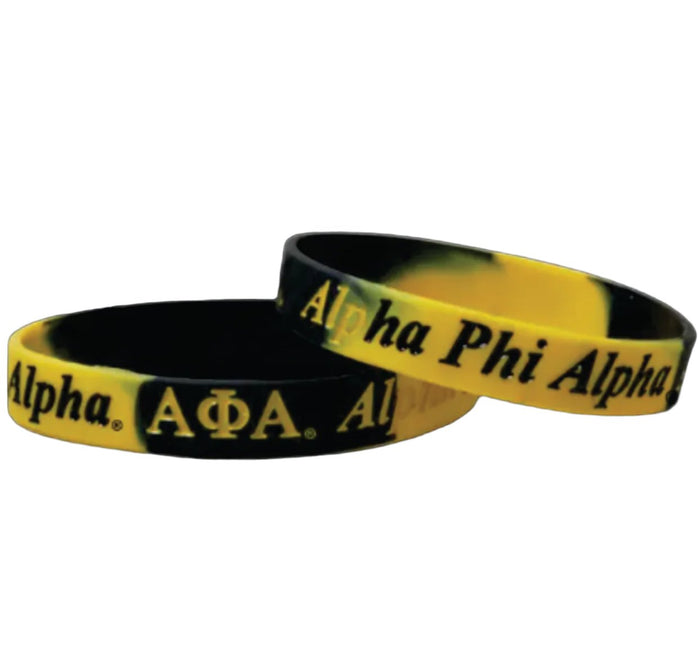 Alpha Silicone Black and Gold Wristband