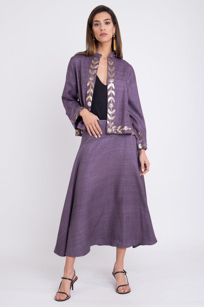 Amina Silk Purple Skirt