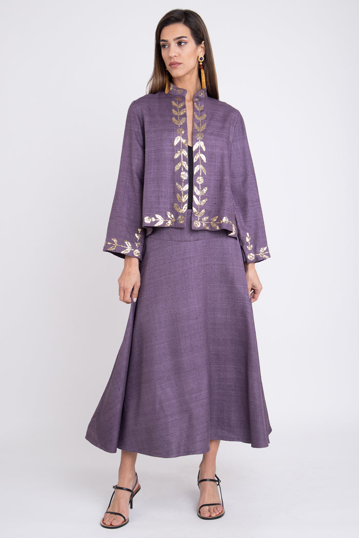 Amina Silk Purple Skirt