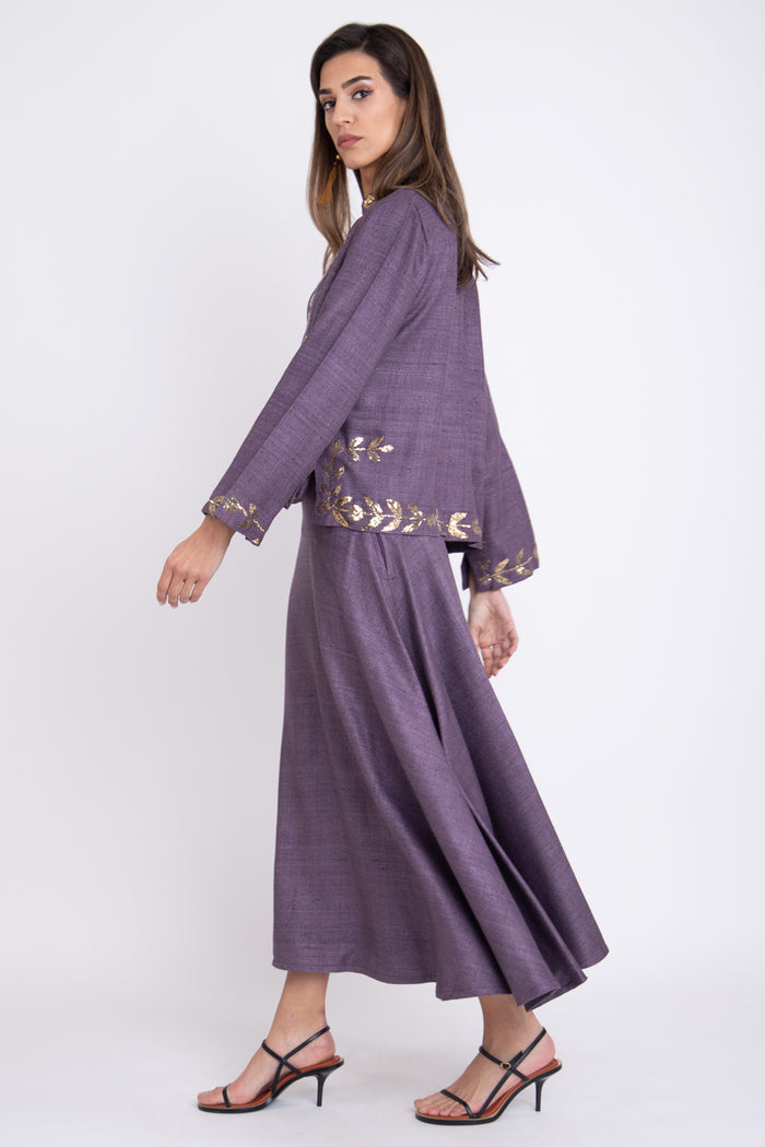Amina Silk Purple Skirt