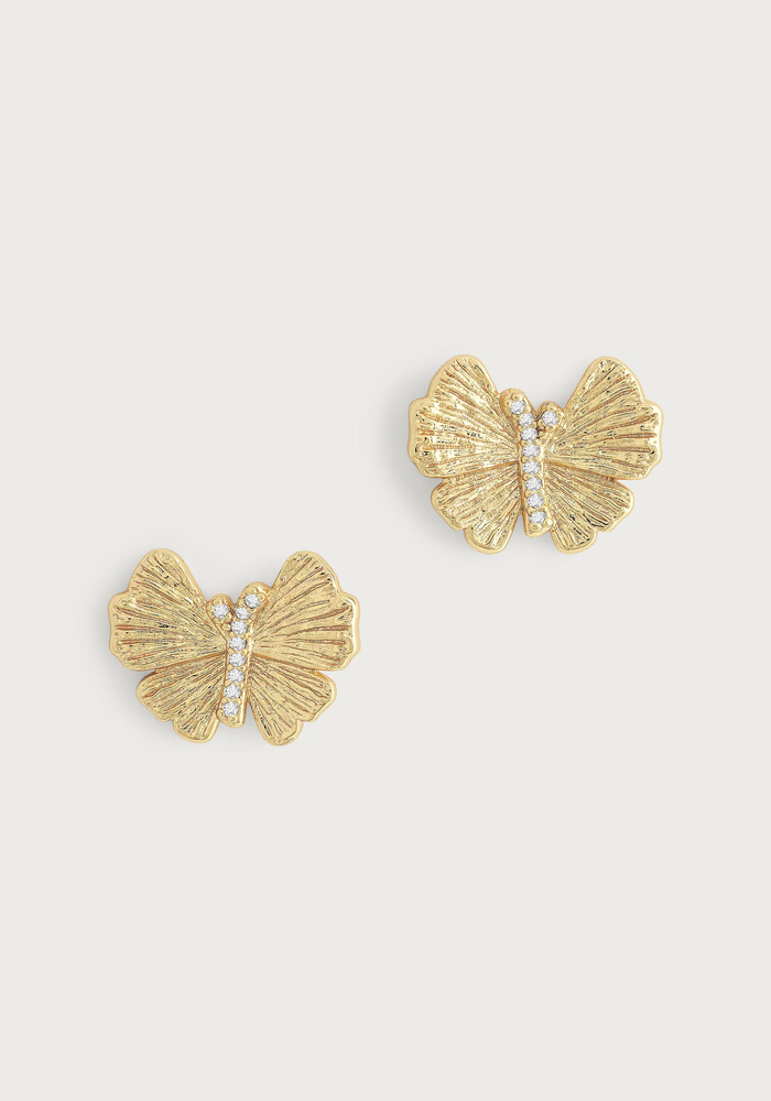 Anabel Aram Butterfly Stud Gold Earring