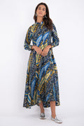Angie Cotton Navy Printed Dress