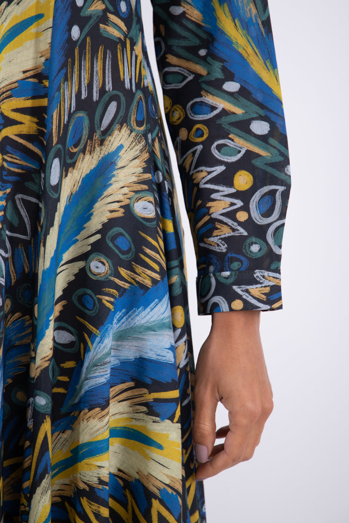 Angie Cotton Navy Printed Dress
