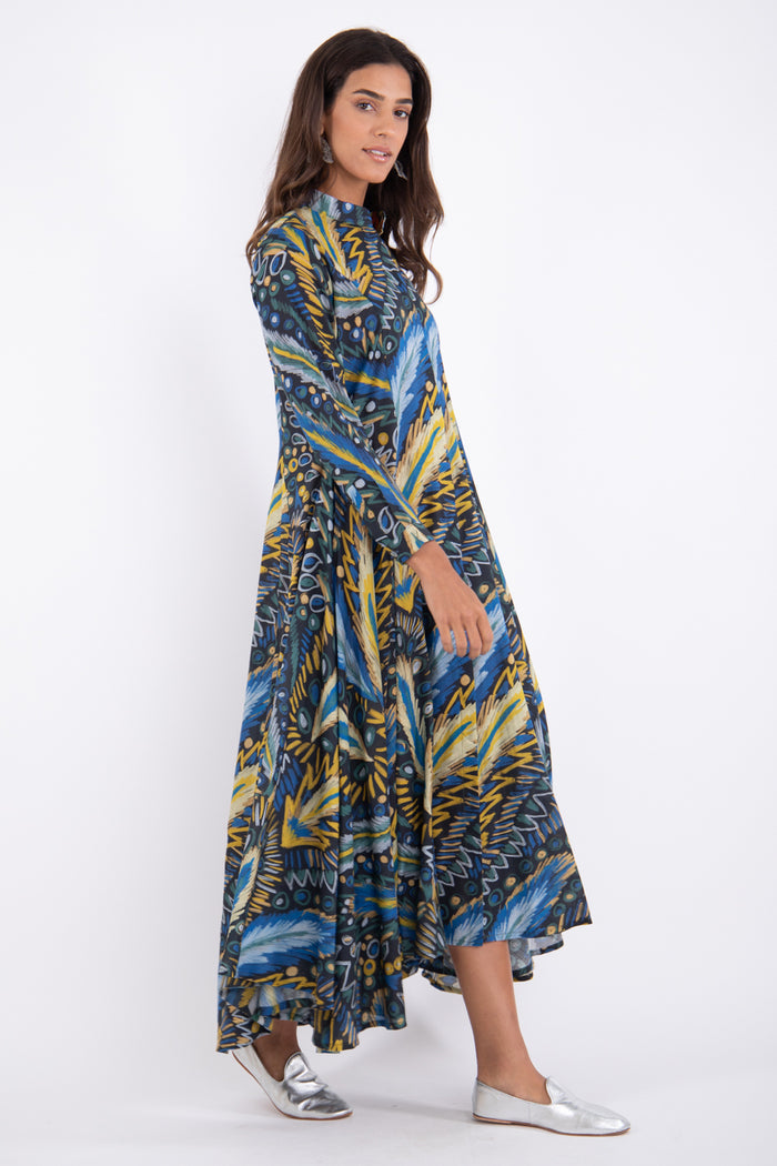 Angie Cotton Navy Printed Dress