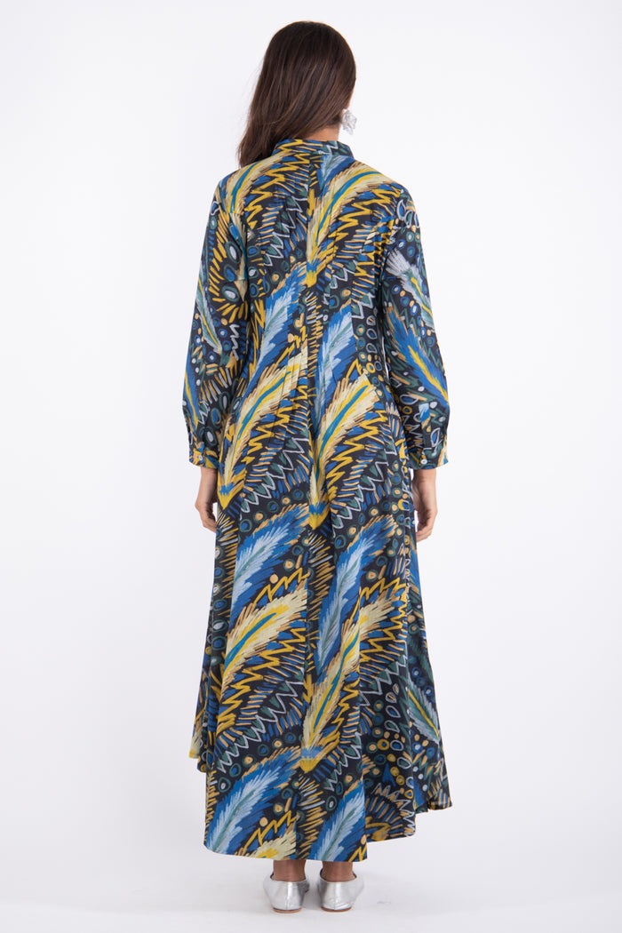 Angie Cotton Navy Printed Dress