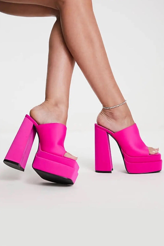 Article.....Block Platform Heel Mules No Doubt Shoes UK