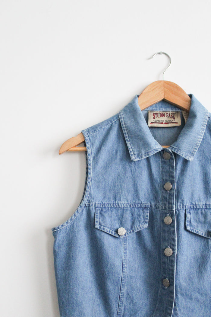 avalon denim vest