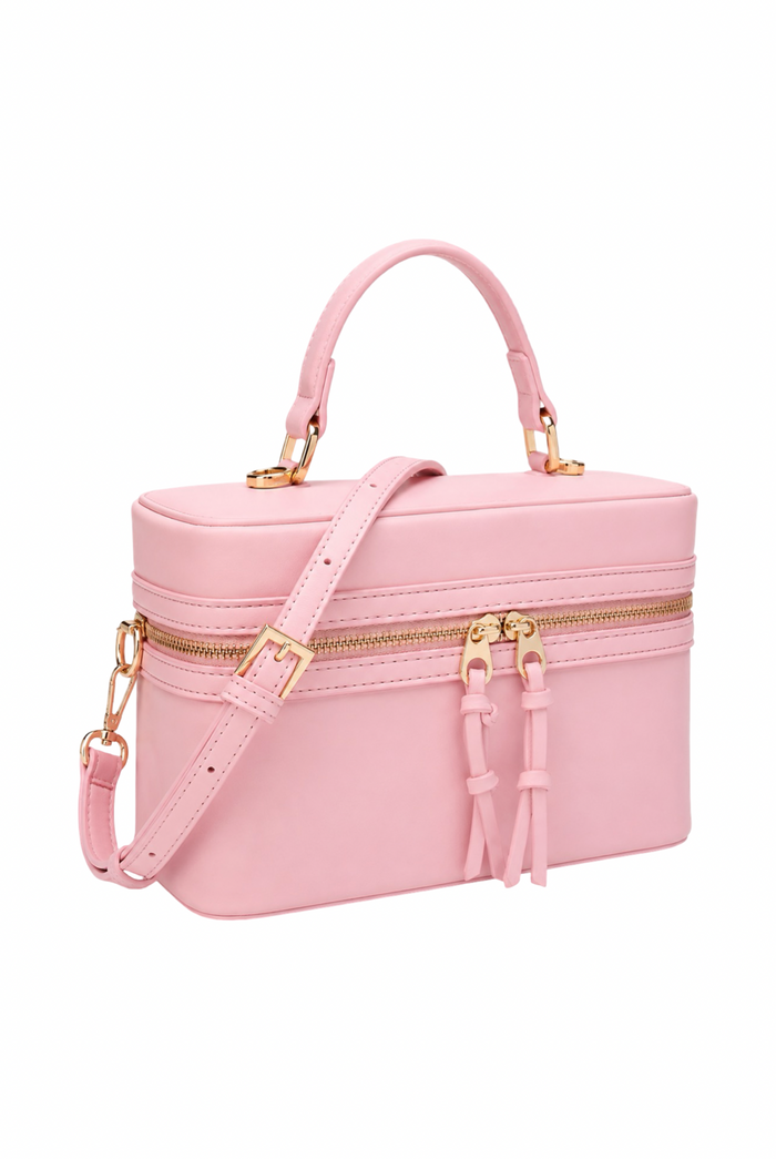 Bag Her - Modern Zipper Handle Satchel Purse