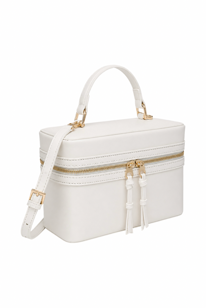 Bag Her - Modern Zipper Handle Satchel Purse