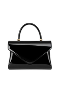 Bailey - Patent Leather Top Handle Front Flap Clutch Purse