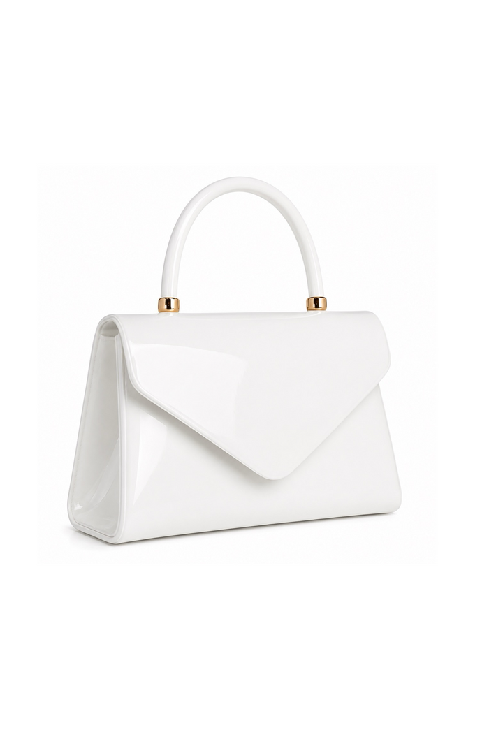 Bailey - Patent Leather Top Handle Front Flap Clutch Purse