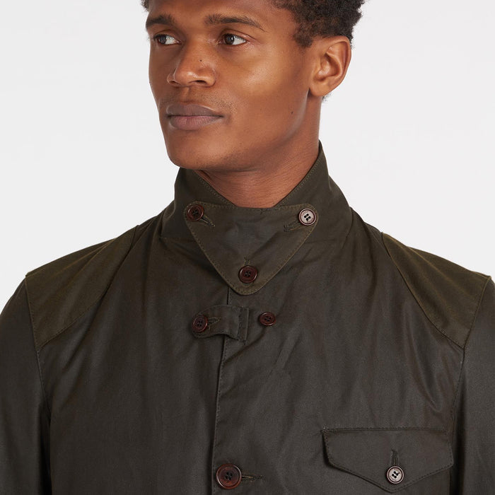 Barbour - Beacon Sports Wax Jacket in Olive - Nigel Clare