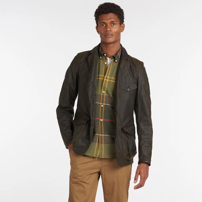 Barbour - Beacon Sports Wax Jacket in Olive - Nigel Clare