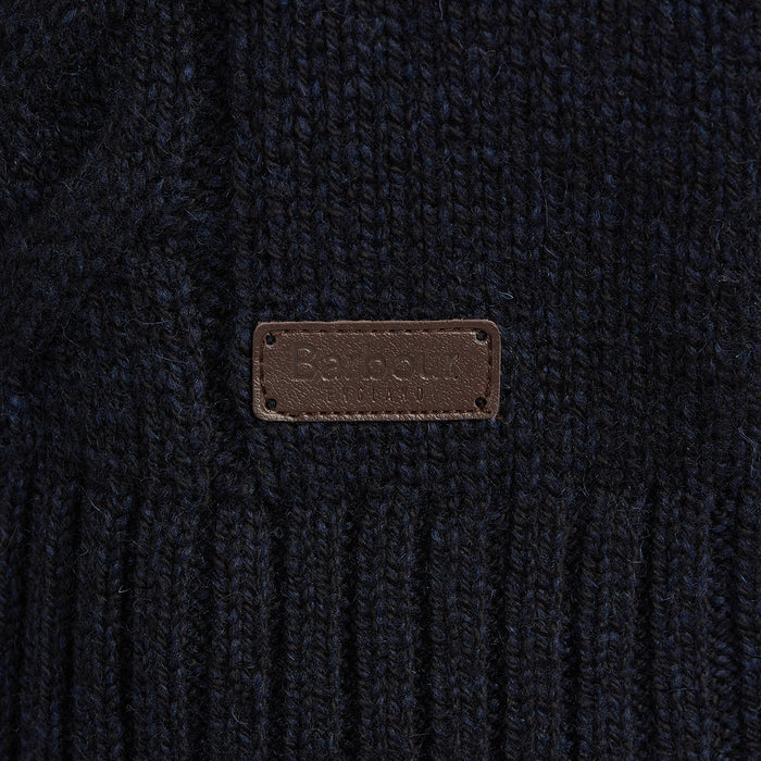 Barbour - Essential Cable Knit Jumper In Navy - Nigel Clare